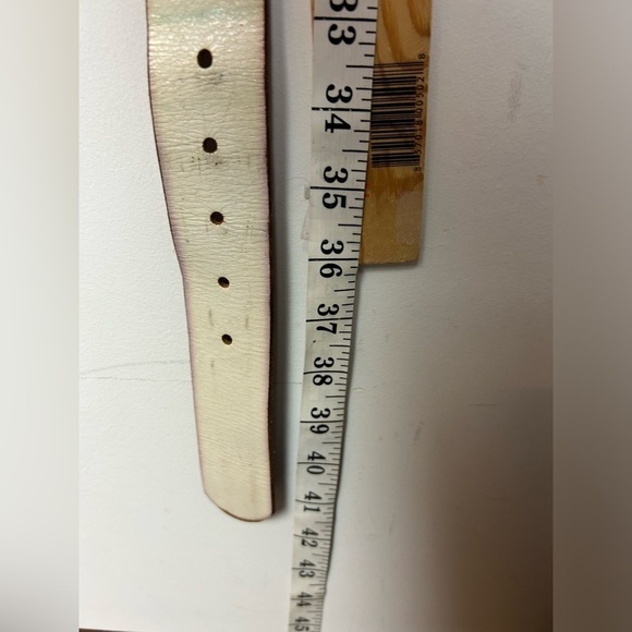 GAP Y2K 90’s White Boho wide Cowgirl Western genuine leather Belt size M - Picture 8 of 9